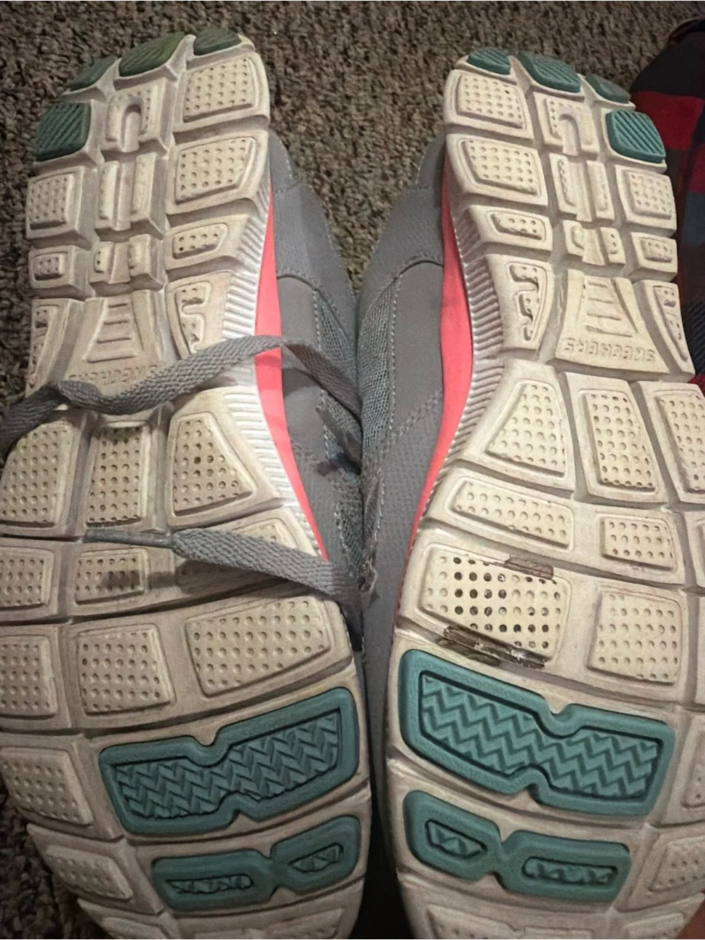Skechers Gray Athletic Sneakers with Coral and Aqua Accents
